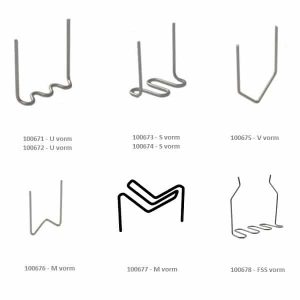 Nietjes voor kunststofreparatieherstel - diverse vormen - U, V, S, M, FSS